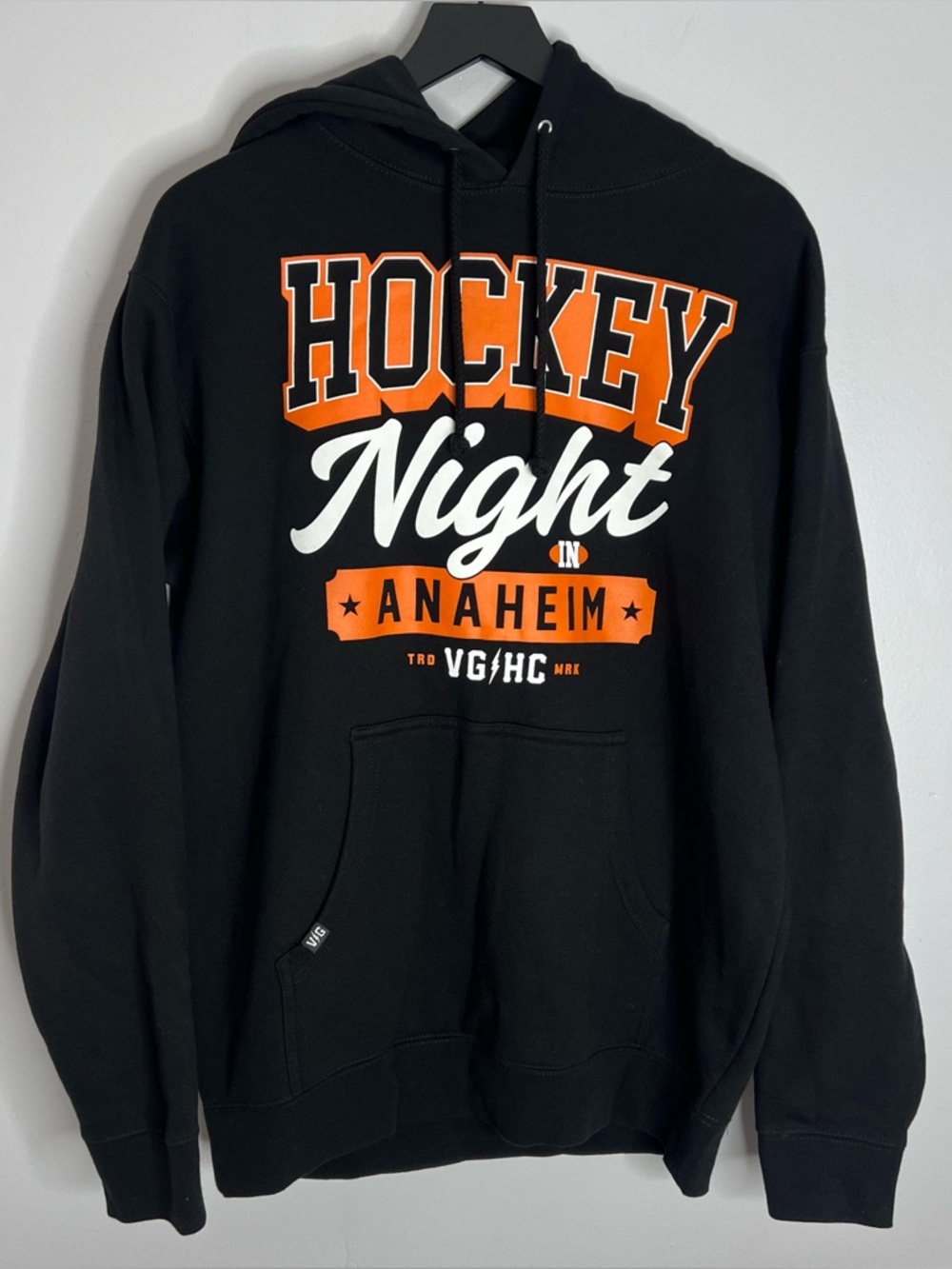 Violent Gentlemen Anaheim Ducks Hockey Night In Anaheim Hoodie Mens Medium Black